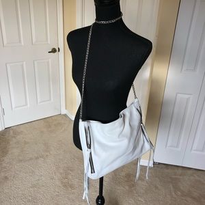 Posse white leather crossbody handbag